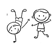 black-white-stick-figure-of-two-boys-one-doing-handstand-one-running-and-smiling-by-anuitastudio-on-etsy