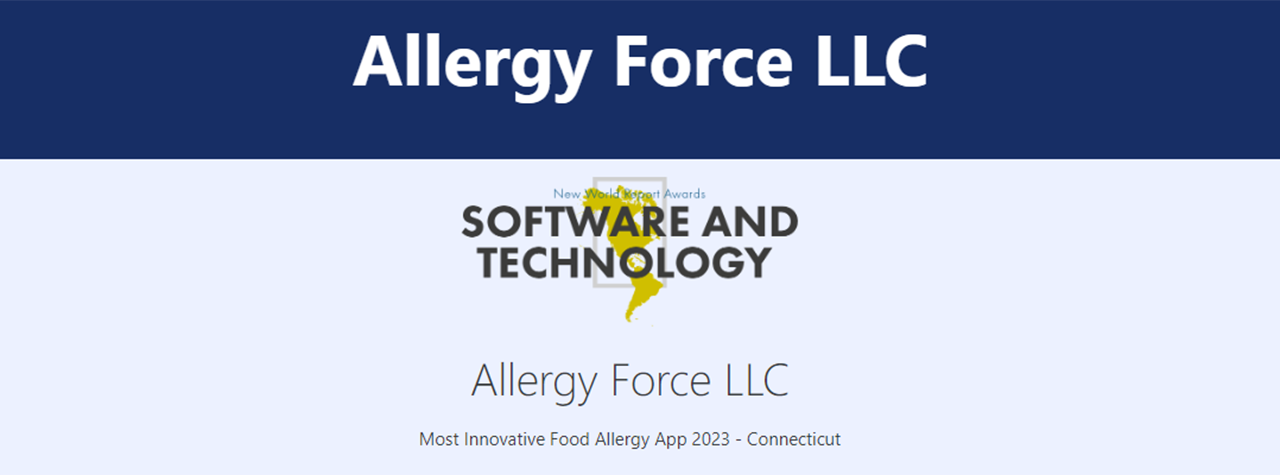 new world report recognizes the allergy force food allergy app as the most innovative food allergy app 2023