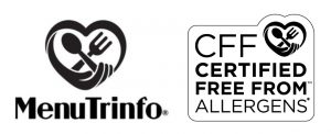 MenuTrinfo Logo with their (CFF) Certified Free From Allergens Seal