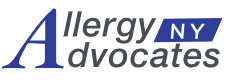 Logo for Allergy Advocates of NY in dark blue and black.