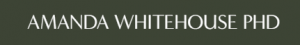 Black and white logo for Amanda Whitehouse PhD who is a licensed psychologist.